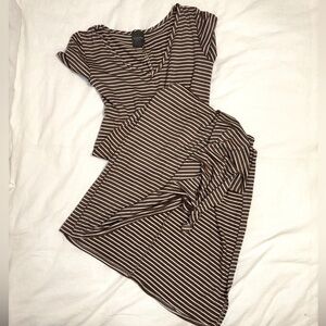 Striped Brown Women's Dress